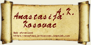 Anastasija Kosovac vizit kartica